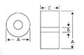 Dimensional Drawing for 0.0004 Inch (in) Inside Diameter (B) and 0.0100 Inch (in) Thickness (C) Standard Precision Sapphire Orifice (22329)